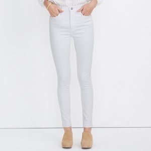 Madewell 10” high rise skinny jeans (pure white)